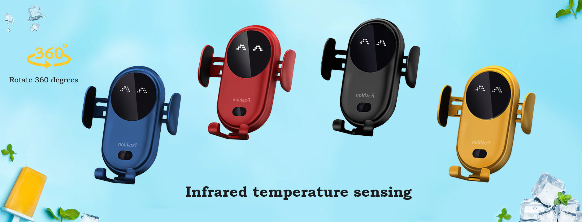 Smiley Wireless Car Charger Infrared Temperature Sensing