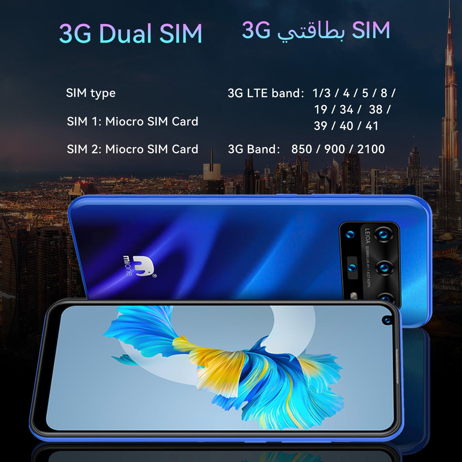 Mione A80 Smartphone, Dual SIM, 6.8 inch Screen, 3+32G, 3800mAh