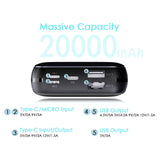 Mione M201 20000mAh 22.5W Fast Charge Power Bank With LCD Display