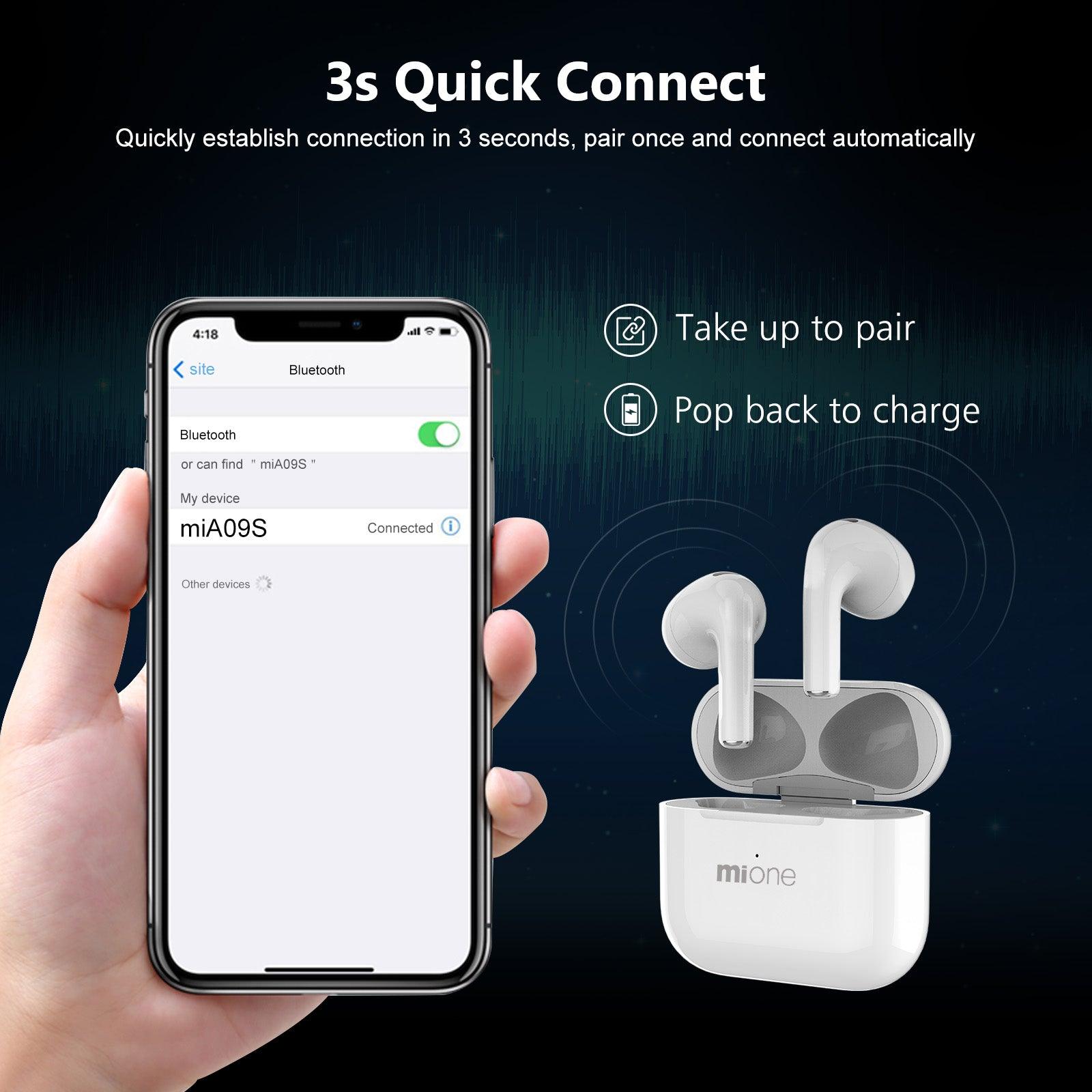 Mione MiA09s Bluetooth Earphones Smart Touch Control - Mione – mymione