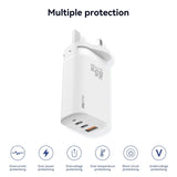 Mione Mic04 Multiport 65W Fast Charger Plug Travel Power Adapter