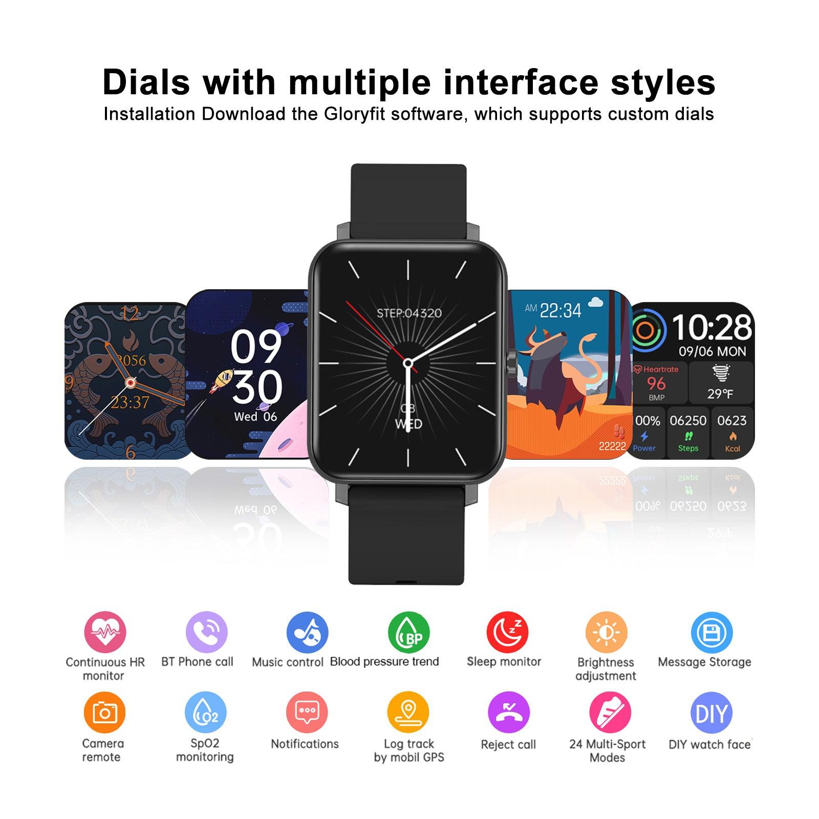 Mione MiW05 Smart Watch 1.69 Inch Touch Screen - Mione